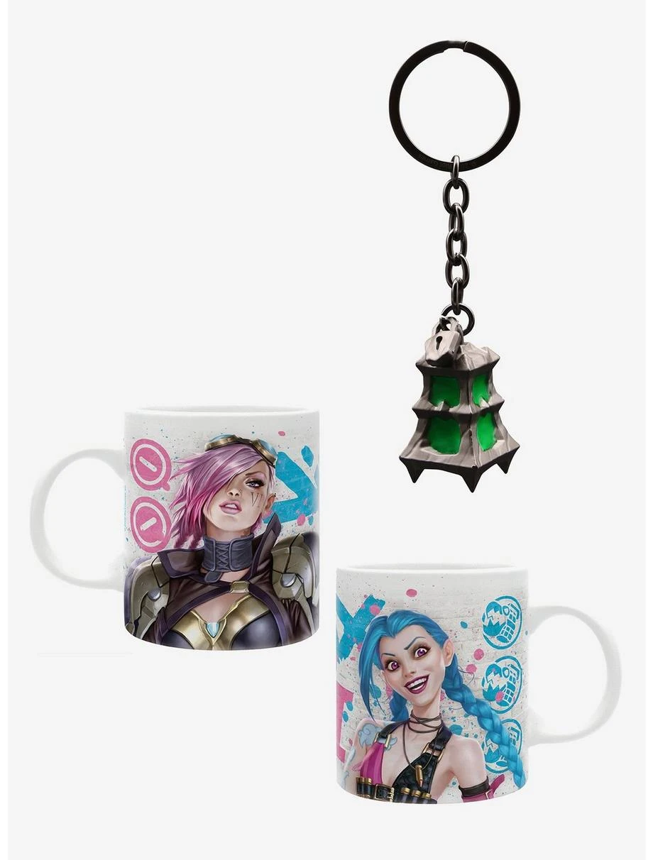 Boxlunch League Of Legends Vi Jinx Mug And Thresh Keychain Set 1 Boxlunch League Of Legends Vi Jinx Mug And Thresh Keychain Set