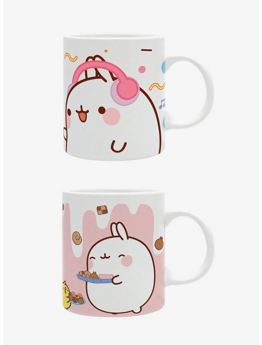 Boxlunch Molang Music And Milk & Cookies Mug Set 1 Boxlunch Molang Music And Milk & Cookies Mug Set