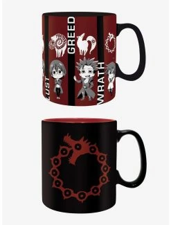 Boxlunch The Seven Deadly Sins Emblems And Chibi Sins Mug Set
