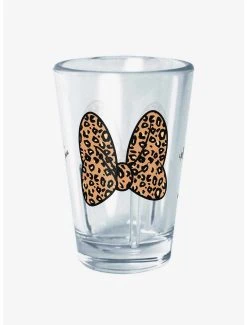Boxlunch Disney Mickey Mouse Animal Print Bow Mini Glass