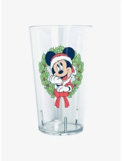 Boxlunch Disney Mickey Mouse Santa Mickey Christmas Wreath Tritan Cup
