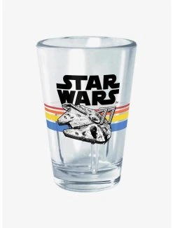 Boxlunch Star Wars Vintage Falcon Stripes Mini Glass