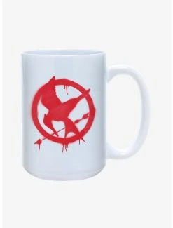 Boxlunch Hunger Games Spray Paint Mockingjay Symbol Mug 15oz